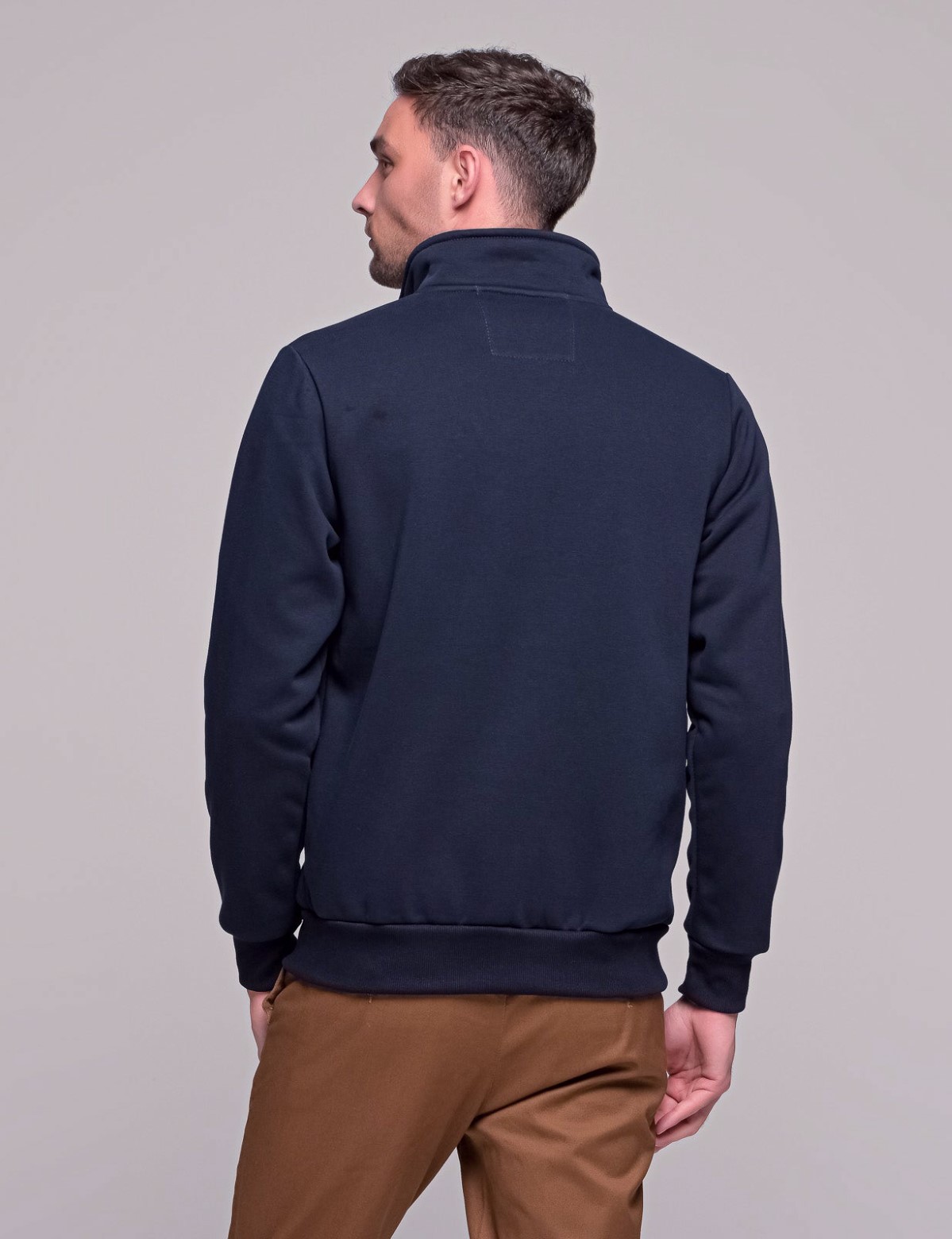 Everbest ανδρική Plus Size μπλε ζακέτα φούτερ με γιακά 2310153 φωτογραφία